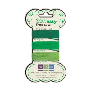 71065-3 Sew Easy Solid Greens 6-Strand Floss 8.7yd 3 / Pkg