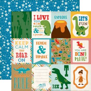 DF102008 - Echo park - Dino Friends 3x4 Journaling Cards