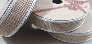 2925 - Cinta Yute Borde Blanco 2.5 cm