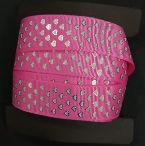 cfant04 - Cinta fantasía Corazón Rosa 2.50 - 10 yardas