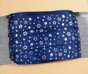 cpe-01 - Cinta Estrella Plateada Azul 1.5cm - 10 yardas