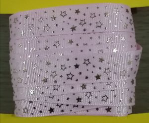 cpe-09 - Cinta Estrella Dorada Rosada 1.5 cm - 10 yardas