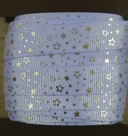 cpe-13 - Cinta Estrella Dorada Lila 1.5 cm - 10 yardas