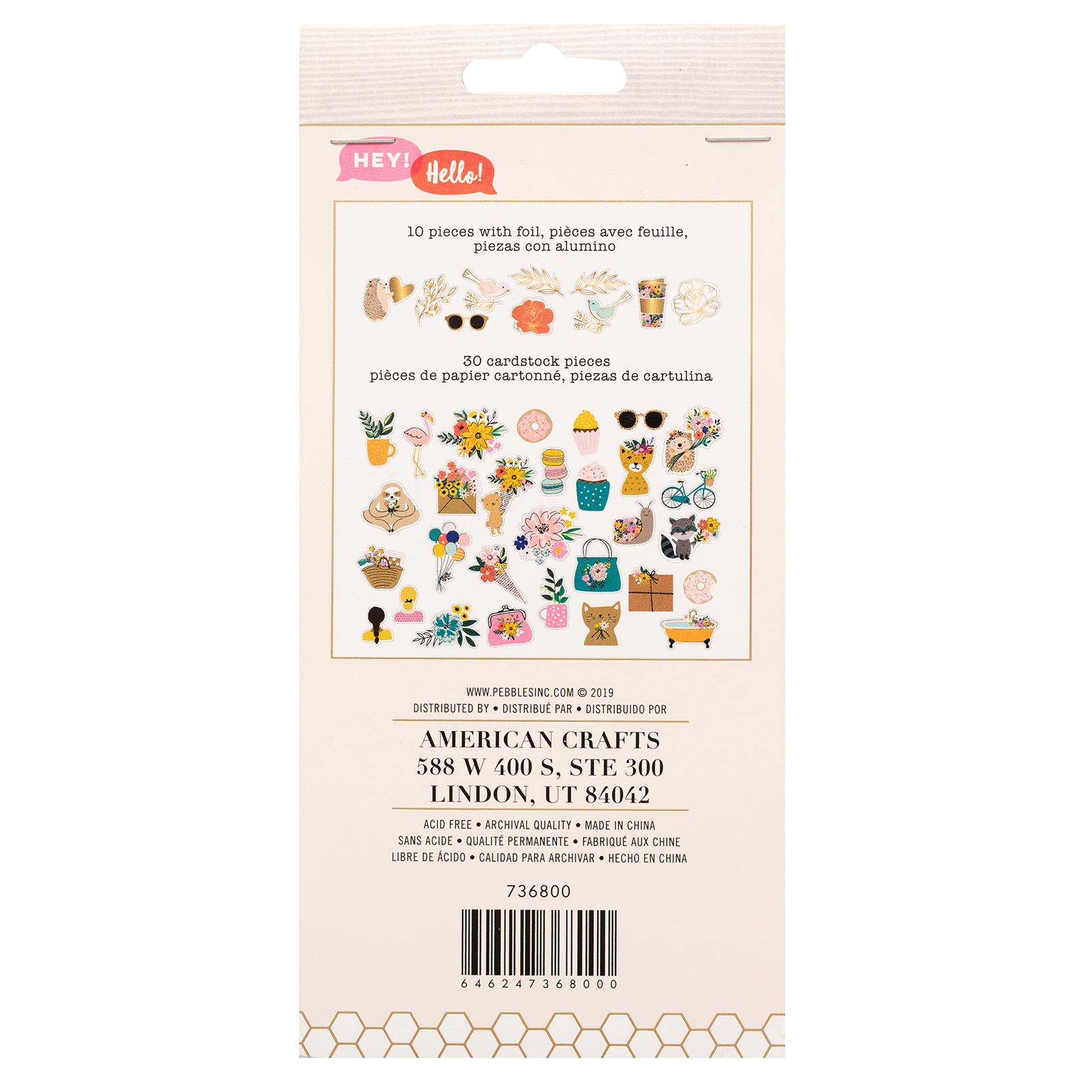 736800 - Embellishment - Pb - Jh - Hey, Hello - Ephemera Icons - Gold Foil (40 Piece) - Imagen 3