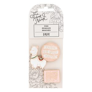 355867 - WR - Pin - Thn - Esmalte De Metal - Llama - Hoja De Oro (3 Piezas)