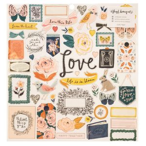 373176 - Etiqueta Engomada - Cp - Ramo Fresco - 12 X 12 Chipboard (50 Piezas)