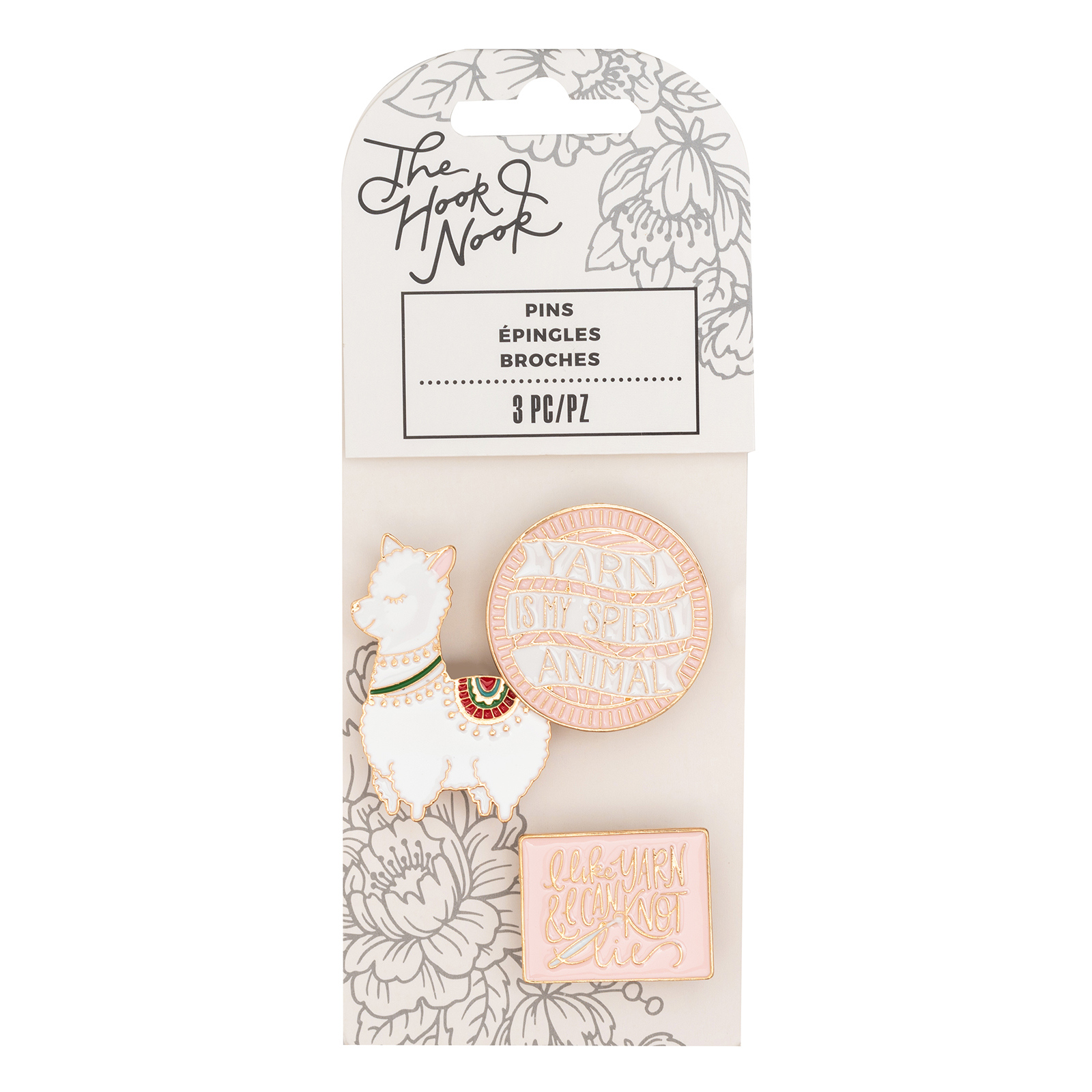 355867 - WR - Pin - Thn - Esmalte De Metal - Llama - Hoja De Oro (3 Piezas)
