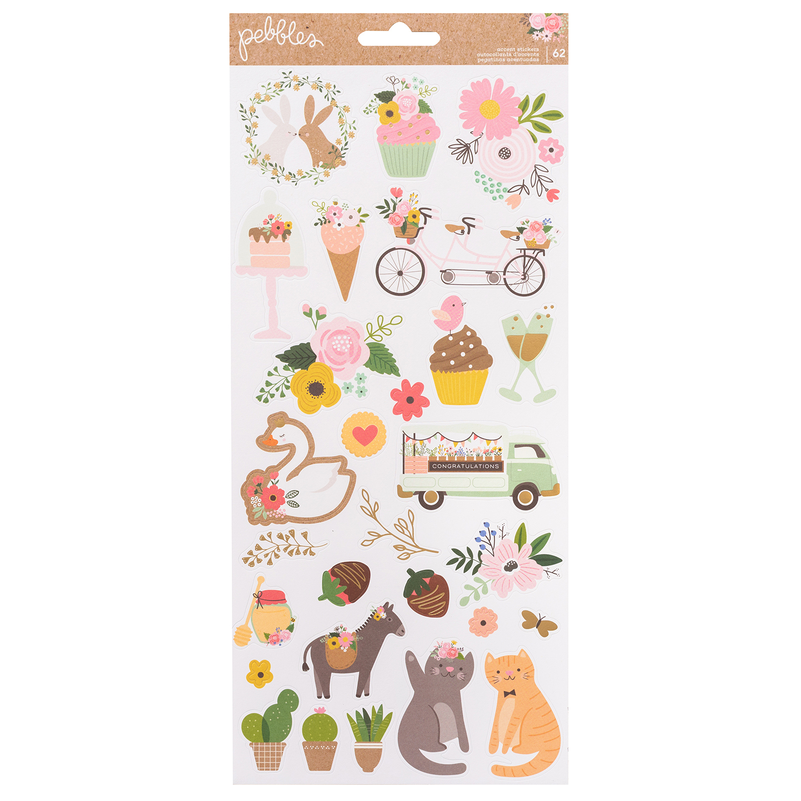 736822 - Sticker - Lovely Moments - 6 X 12 - Sticker Sheet - Gold Foil (62 Piece)