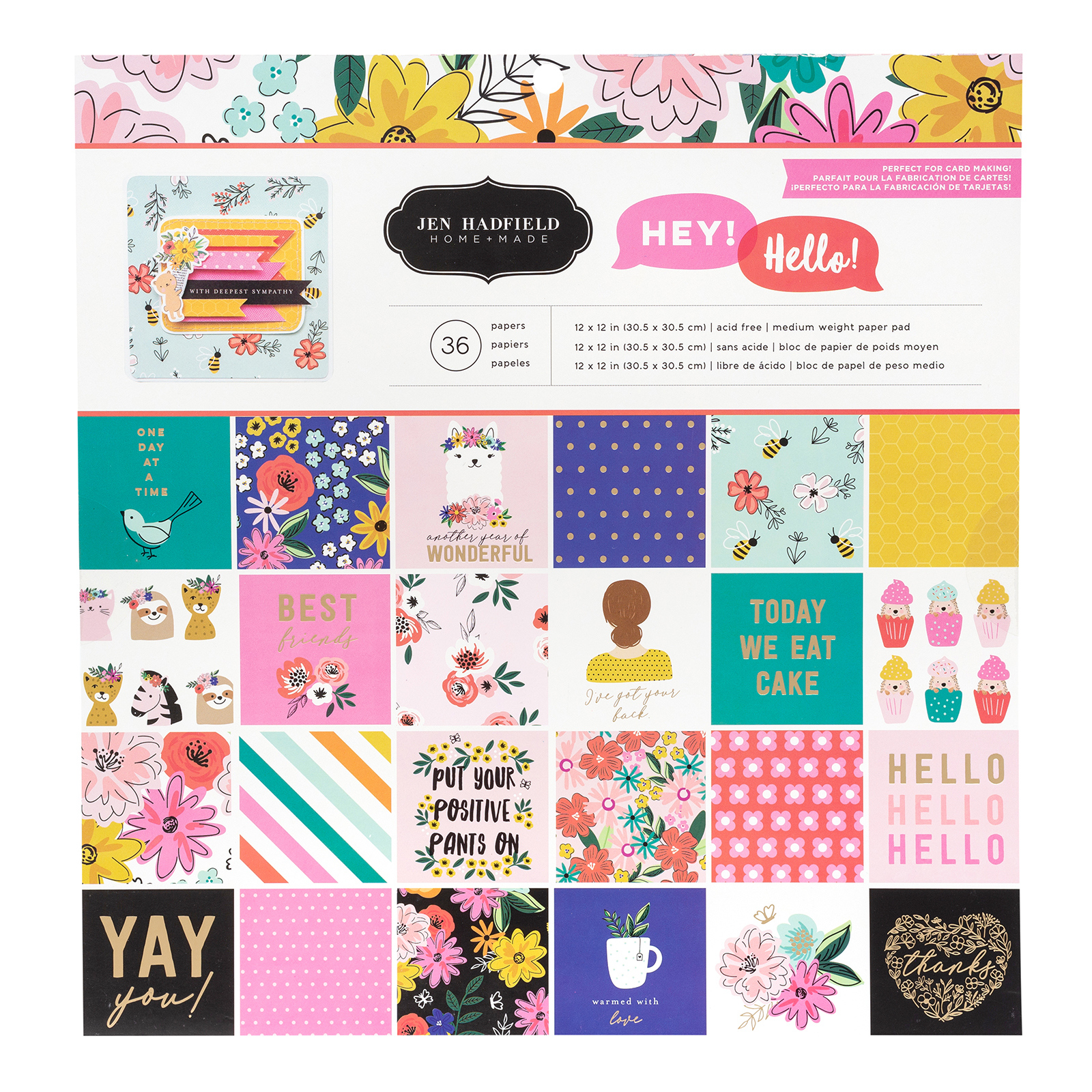 736898 - AC - Pb - Jh - Hey, Hello - 12 X 12 - Gold Foil - 36 Sheets