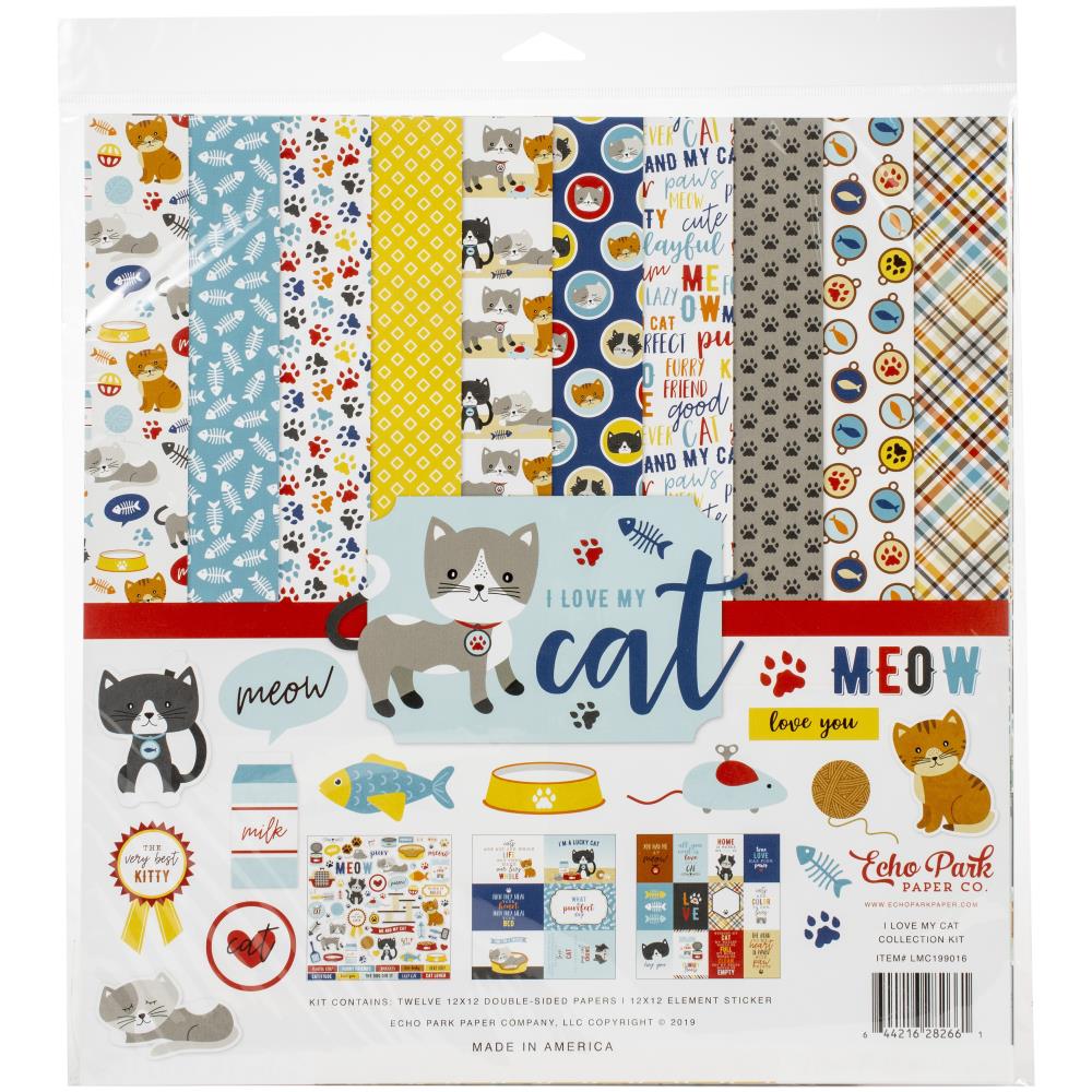 LMC199016 - Echo park - I Love My Cat - 12 cartulinas