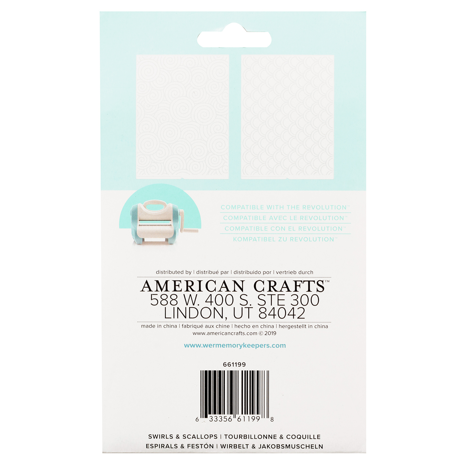 661199 - Embossing Folder - Wr - Revolution - Swirls And Scallops (2 Piece) - Imagen 3
