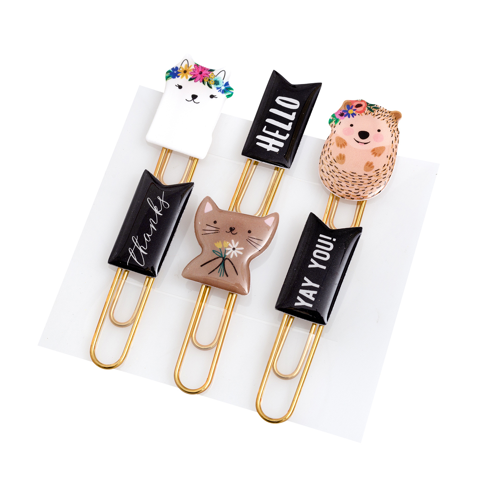 736802 - WR - Paperclips - Pb - Jh - Hey, Hello - Gold Foil (6 Piece) - Imagen 2