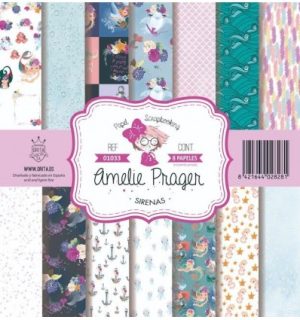 Kit-01033 Amelie - Sirenas (Set 8 Papeles)