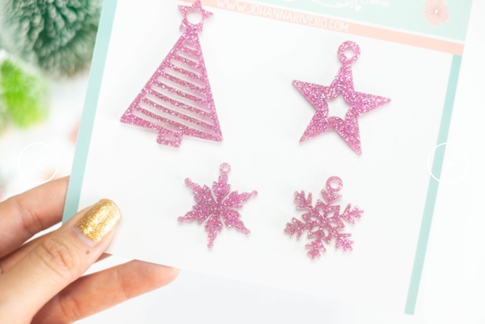 Bisuteria-jr-02 Johanna Rivero - Metacrilato Rosado Árbol y estrellas de navidad