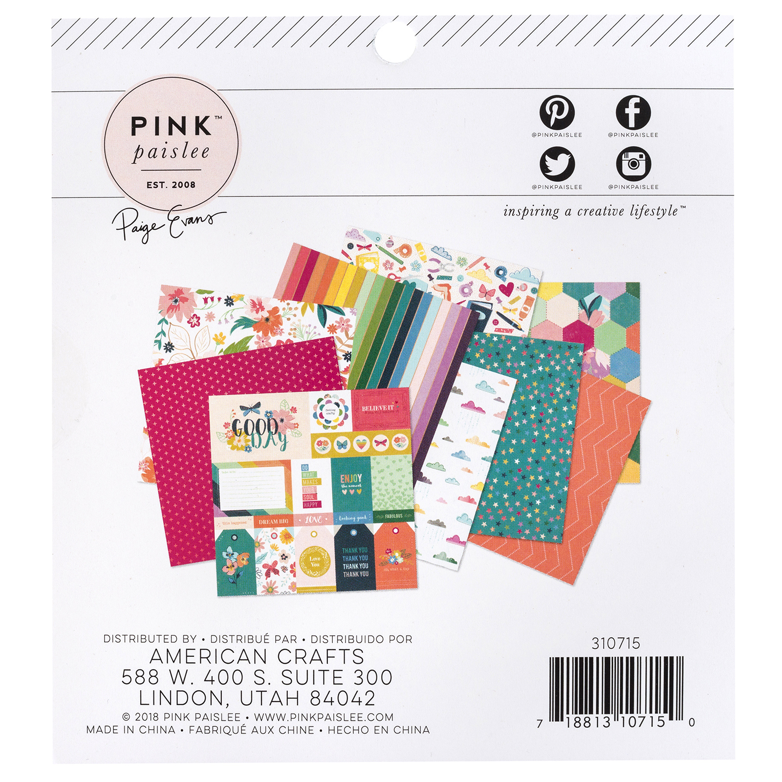 310715 - AC - Whimsical con lámina de cobre - Pink Paislee 6 "X 6" 36 / paq - Imagen 2