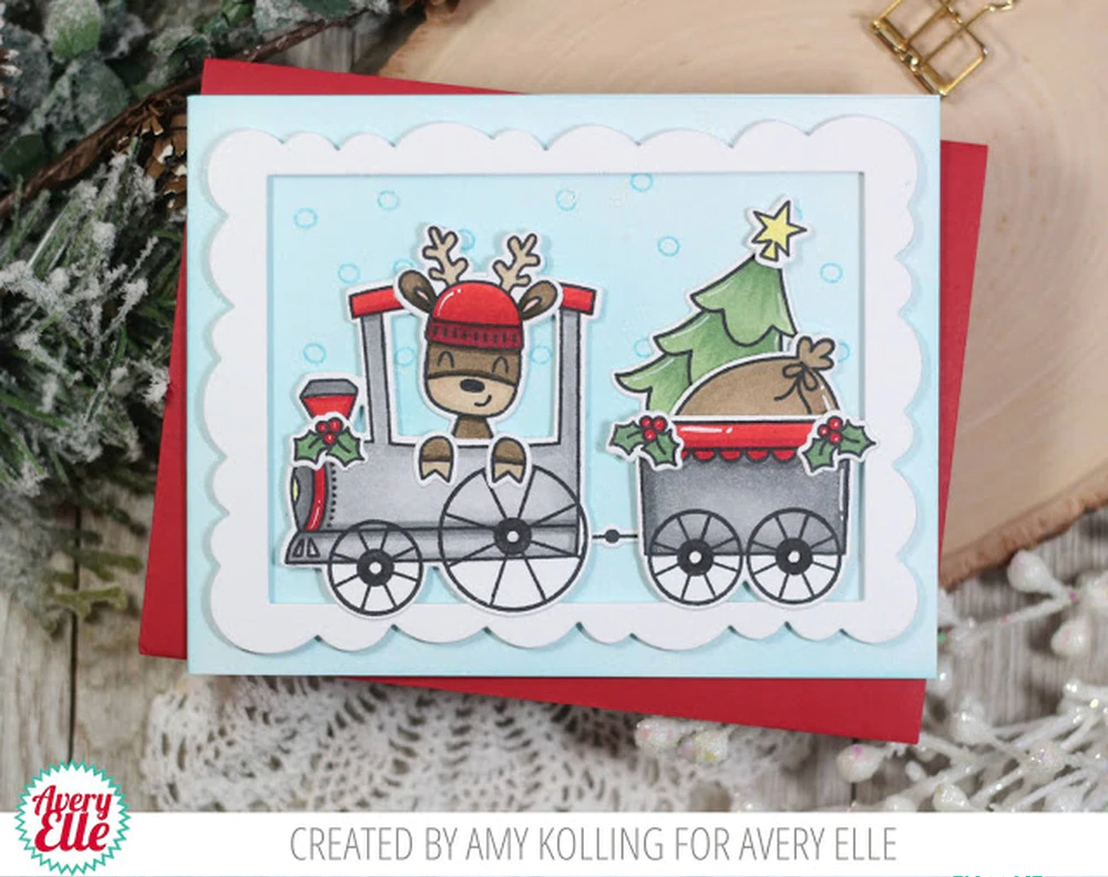 ST-20-30 Tren navideño Peek-a-Boo - Sellos transparentes - Imagen 3