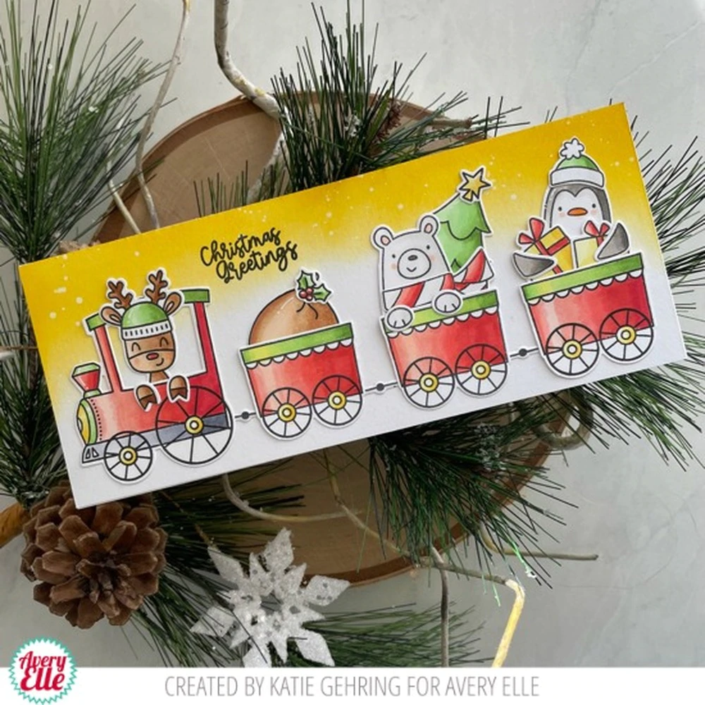 ST-20-30 Tren navideño Peek-a-Boo - Sellos transparentes - Imagen 4