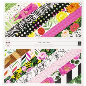 311017 - AC - 5th y Mónaco - Pink Paislee 12 "X 12" 48 / paquete