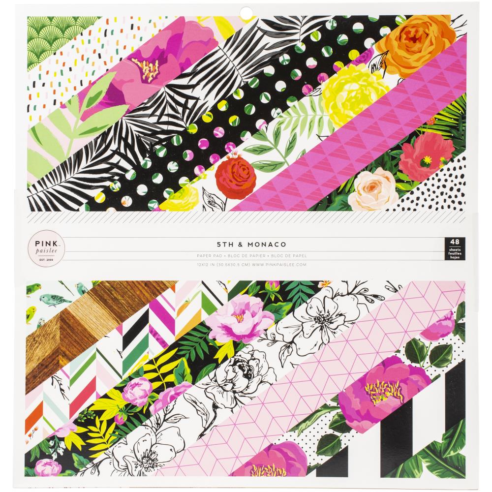 311017 - AC - 5th y Mónaco - Pink Paislee 12 "X 12" 48 / paquete