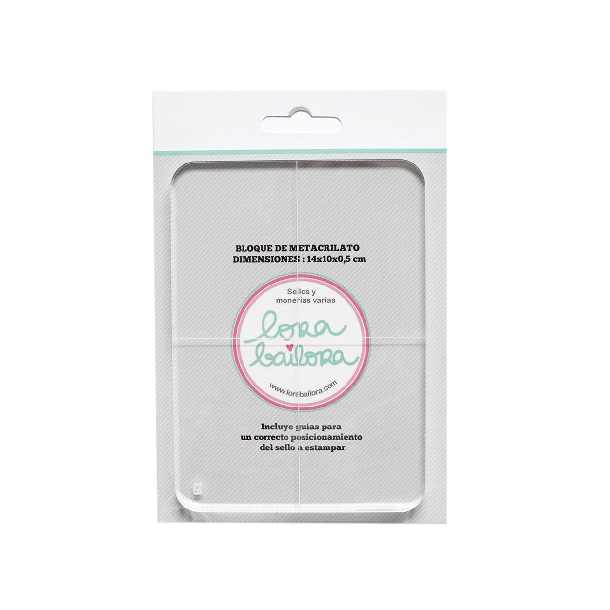 MLB0006 - Lora Bailora - Metacrilato con guias 10×14 cm Grosor 5 mm