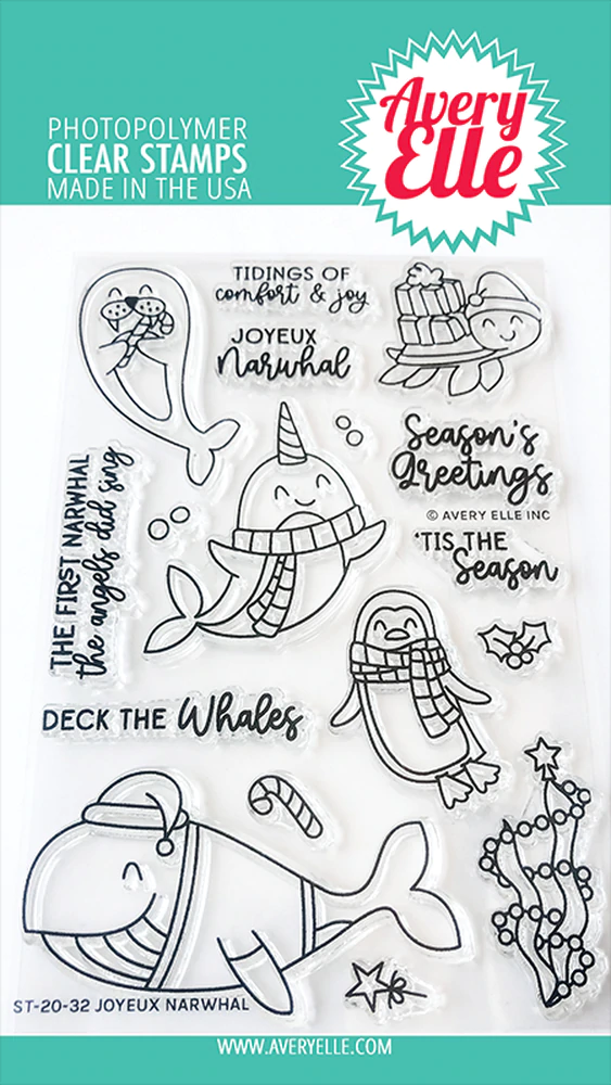 ST-20-32  Joyeux Narwhal - Sellos transparentes - Avery Elle