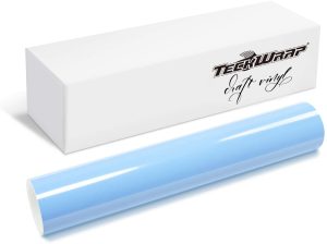 TECKWRAP13 – Azul Cielo Brillante – 30x30cm – Vinilo adhesivo permanente para manualidades