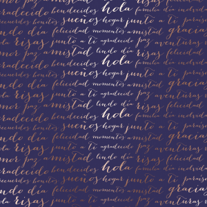 p-041-cf Cartulina Azul letras en foil oro rosa - Papelmanía