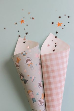 te006- GigiLab - Pack Telas Encuadernar Karimópolis- Astronauta