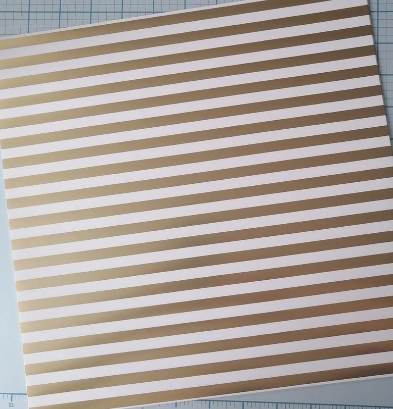 p-001-cf Cartulina Rayas Blanca foil Dorado - Papelmanía