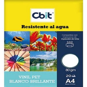 VA4BLAGLO - Vinil Adhesivo Pet A4 Blanco Brillante Paq. (20h.)