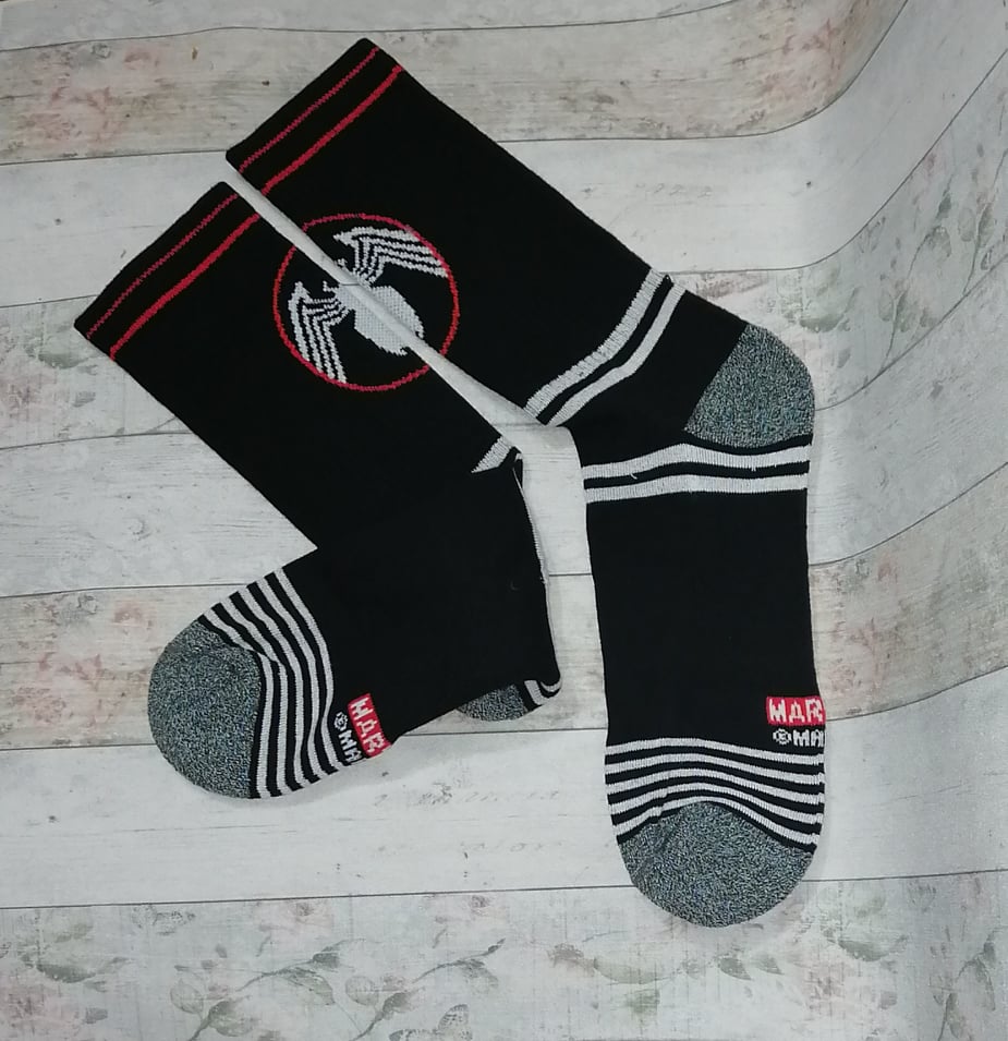 spi-25 Spiderman - negra - afelpada (planta de pie)  largas - Adulto