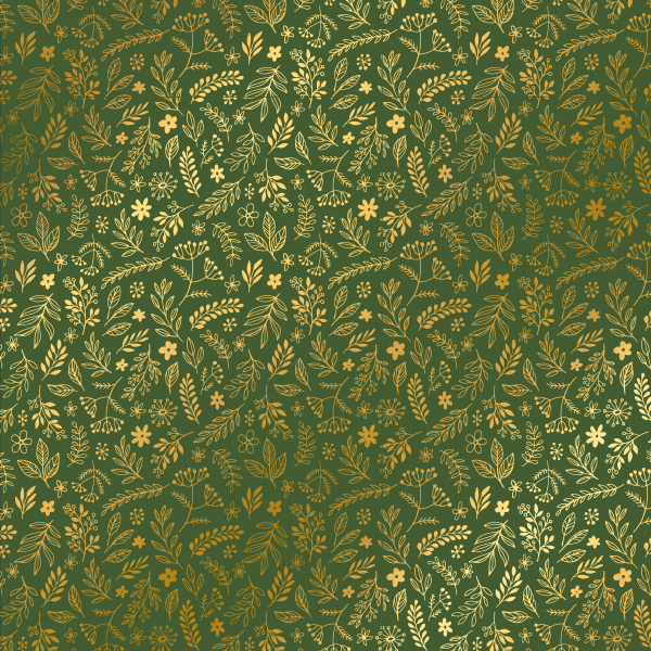 p-143-cf Cartulina verde ramitas en foil dorado - Papelmania