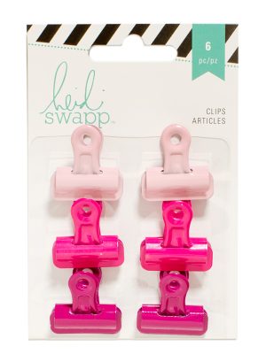 312225 Adornos - HS - Clips bulldog - Rosas (6 Piezas)