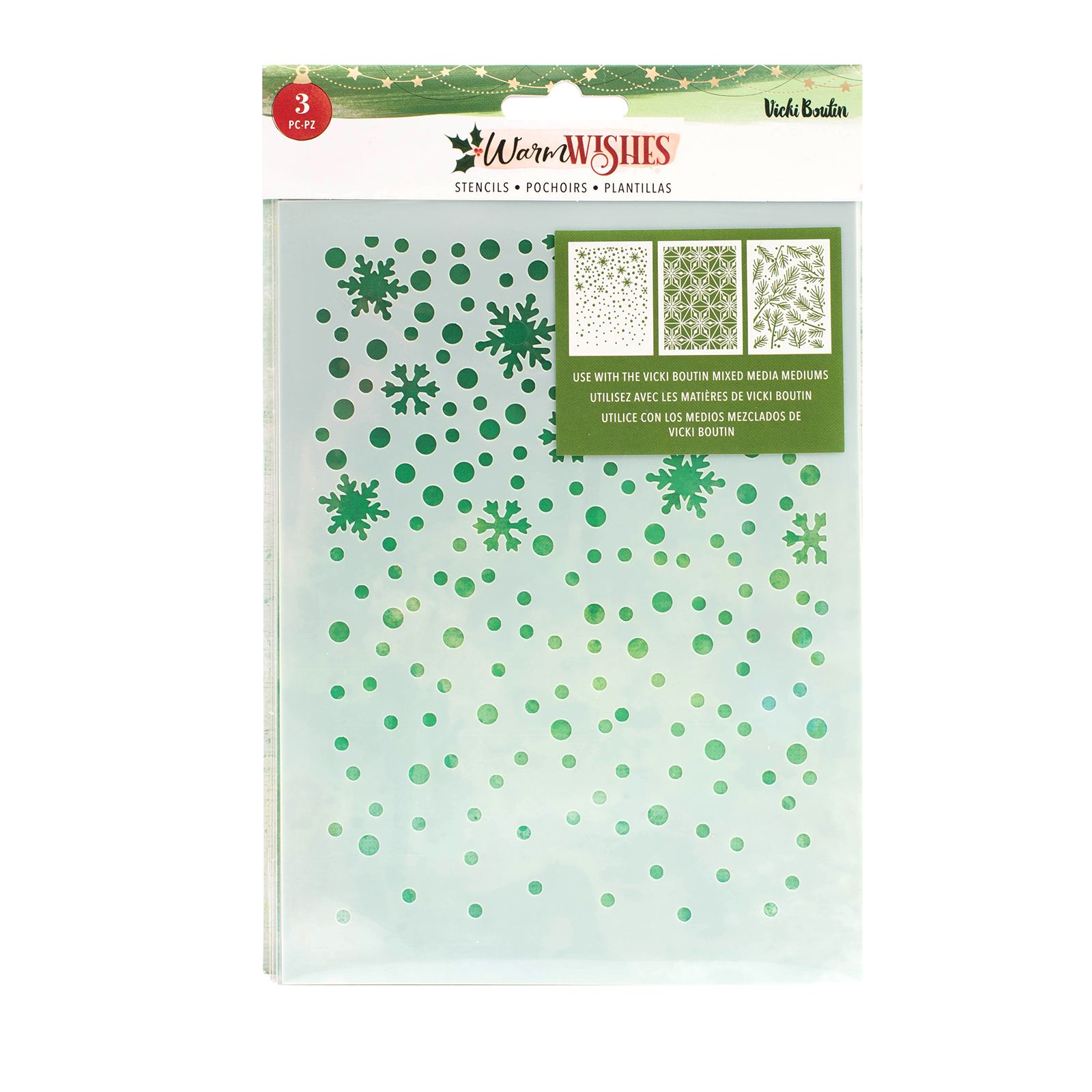 34010781 - Stencil - Vicki Boutin Warm Wishes Plantillas 3/Pkg