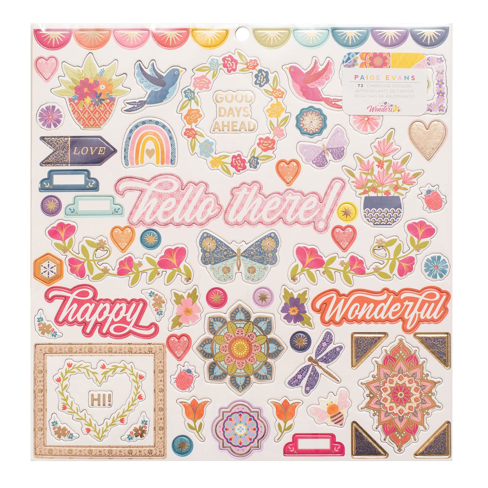 34004824 Chipboard Paige Evans Wonders 12"X12"