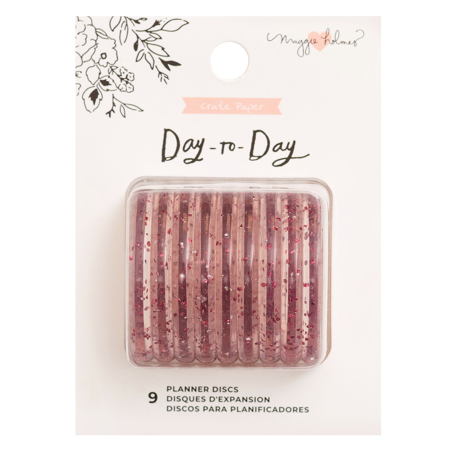 34002348 - Purpurina rosa - Discos de planificador Maggie Holmes 1.75" 9 x paquete