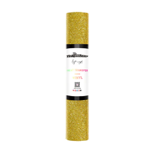 HTV-Glitter-Oro Vinilo de transferencia de calor con purpurina de 1,5 m