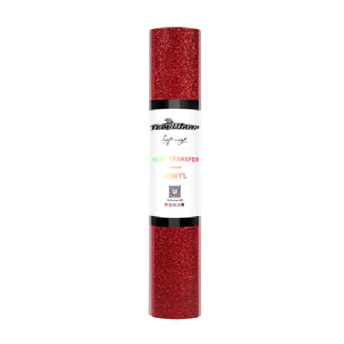 HTV-Glitter-Rojo Vinilo de transferencia de calor con purpurina de 1,5 m