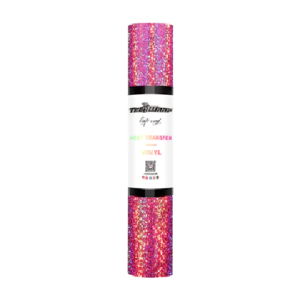 HTV-Holo-Rosa Rollo de vinilo holográfico de transferencia de calor de 5 pies