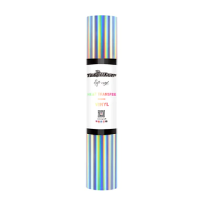 HTV-M Holo-Plata Rollo de vinilo Plata Arcoíris de transferencia de calor metálico suave de 5 pies