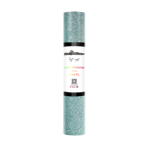 HTV-Glitter-Aqua Vinilo de transferencia de calor con purpurina de 1,5 m