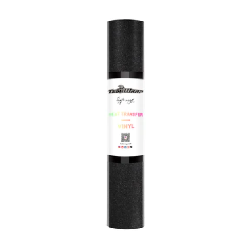 HTV-Glitter-Negro Vinilo de transferencia de calor con purpurina de 1,5 m