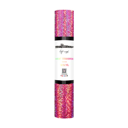 HTV-Holo-Rosa Rollo de vinilo holográfico de transferencia de calor de 5 pies