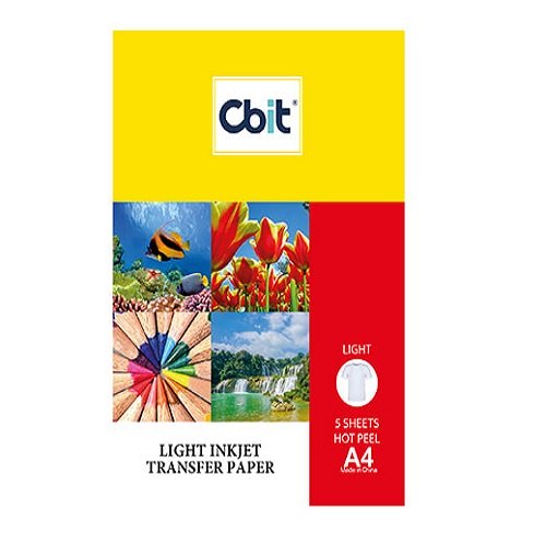 TA4LIGHT -   Hojas Papel Transfer A4 Color Claro - Paq. 5unida