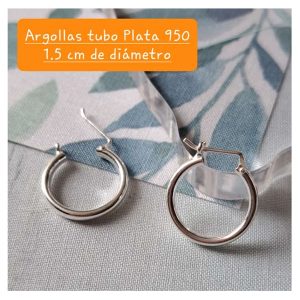 AG-1.5CM Argolla de plata 950 de 1.5cm de diámetro
