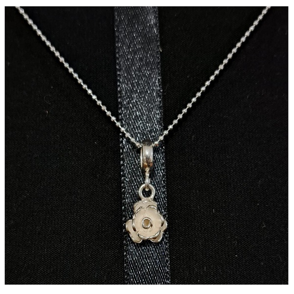 ag-pack03 Cadena + aretes y dije con forma de Rosa Plata 950 - Imagen 2