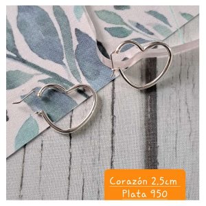 ag-co01 Corazón 2.5cm plata 950