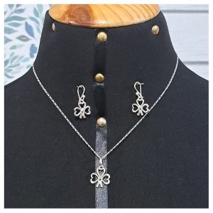 ag-pack04 Cadena + aretes y dije Trébol Plata 950