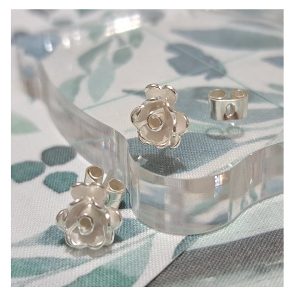 ag-rosa01 Aretes en forma de rosa Plata 950