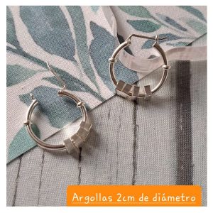 ag-cu01 Argolla Cubitos 2cm plata 950